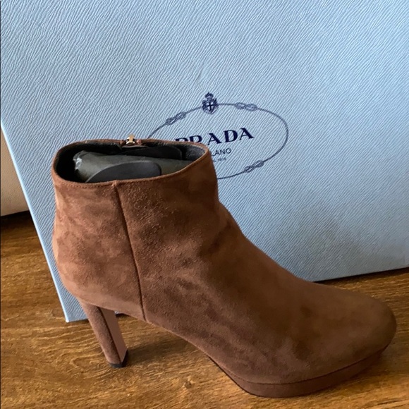 Prada platform suede bootie. - Picture 3 of 16